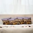 thumbnail image 7 of Ambesonne Landscape Throw Pillow Cover 4 Pack, Old Bridge European, 16", Amber Lilac, 7 of 7