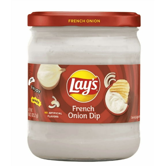Lay's French Onion Dairy Dip, 15 ounce, Glass Jar Container (Pack of 4)