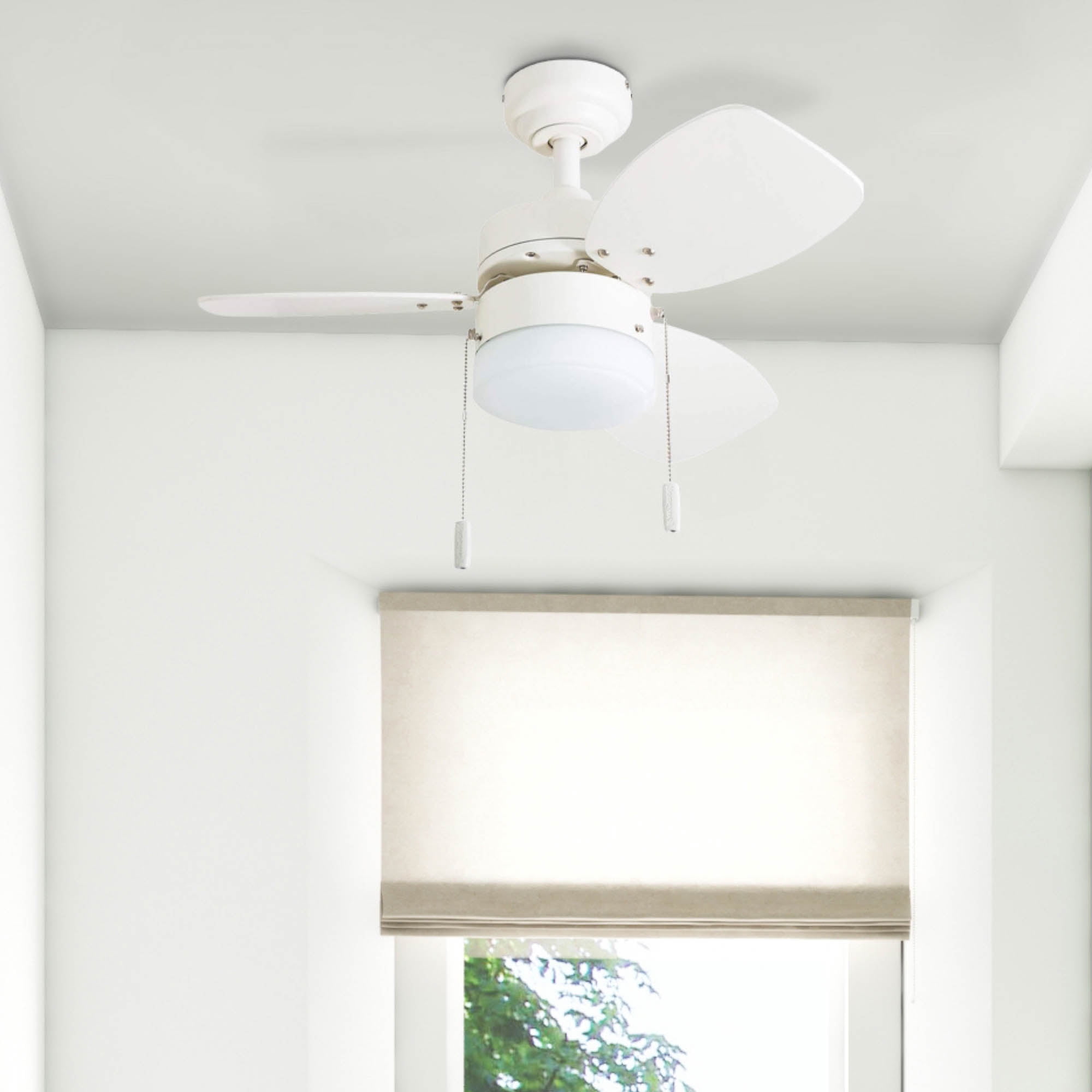 Honeywell Ocean Breeze 30" White Indoor Ceiling Fan with Light, 3 Blades, & Reverse Airflow