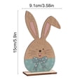 thumbnail image 3 of Uandlove Wooden Easter Decorations, 3D Stand-Up Blue Bunny & Egg Table Decor Set, Easter Centerpiece for Home Party Festive Decorations, 3 of 6