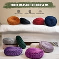 thumbnail image 6 of Round Throw Pillow 14.9inch Soft Round Floor Pillow Handmade Pleats Round Pillow Cushion for Couch Velvet Decorative Throw Pillow for Sofa Bed Living Room, 6 of 8