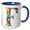 Blue/White, variant on 3drose, Colorful Monogram Letter F, 11oz Two-tone Yellow Mug
