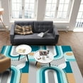 thumbnail image 4 of Area Rug 2'x3' Mid-Century Modern Art Geometric Abstract Blue Washable Area Rugs Non Shedding Floor Carpet Rubber Backing Non-Slip Indoor Mats for Living Room Bedroom Kitchen, 4 of 8