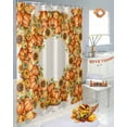thumbnail image 4 of Fall Shower Curtain Sunflower Pumpkin Bathroom Curtains with Hooks, Waterproof Fabric Autumn Harvest Linen Thanksgiving Bath Shower Curtains Set for Bathroom Bathtubs Decor 36x72 Inch, 4 of 7