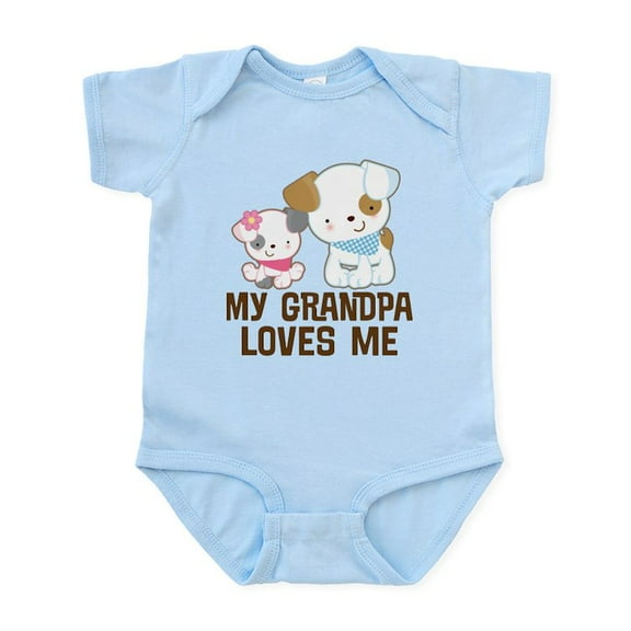 CafePress - My Grandpa Loves Me Infant Bodysuit - Baby Light Bodysuit, Size Newborn - 24 Months