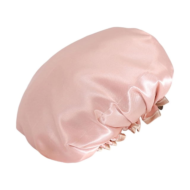 Gorro de ducha Gorro de baño Elástico Doble Capa Ajustable Reutilizable Forro Impermeable champán