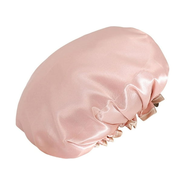 Gorro de ducha Gorro de baño Elástico Doble Capa Ajustable Reutilizable Forro Impermeable champán