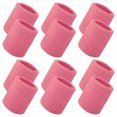 thumbnail image 1 of Toptie 12 Pcs Wrist Sweatbands, Cotton Terry Cloth Sports Wristbands for Working Out Basketball Football-Pink, 1 of 7