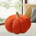 thumbnail image 3 of Almohadas de calabaza de Halloween, lindo cojín en forma de 3D, decoración del hogar de Halloween, juguetes de peluche, almohada rellena para sala de Rojo, 3 of 8