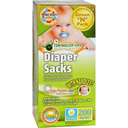 Green-N-Pack Disposable Diaper Bags - Scented - 200 Count