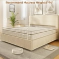thumbnail image 2 of Garvee Bed Frame, King Size Platform Bed Frame with 4 Storage Drawers, Upholstered Channel Tufted Wingback Headboard Bed Frame with Strong Wooden Slat Support, No Box Spring Needed, Beige, 2 of 7