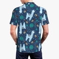 thumbnail image 5 of Xecao Alpaca Astronaut in Space for Mens' Casual Short Sleeve Button-Down Polo Shirts for a Classic Golf Look, 5 of 9