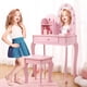 thumbnail image 1 of Rosa de madera princess para niños makeup vanity: vanity escritorio con mirror lights, cajones, y 3 light modes, 1 of 7
