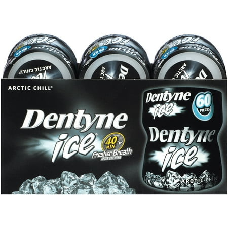 Dentyne, Ice Arctic Chill Sugar Free Gum, 60 Pcs, (Pack of 6)