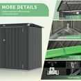 thumbnail image 4 of Sunmthink 3.3’ x 5.6’ Storage Shed Outdoor Metal Trash Can Shed with Lockable Doors and Easy Lift Hinges, Black, 4 of 8