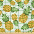 thumbnail image 2 of Ambesonne Yellow and White Fabric by the Yard Microfiber, Ripe Pineapple, 5 Yards, Earth Yellow Green White, 2 of 2
