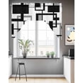 thumbnail image 3 of Black Grey Geometric Swag Valance for Windows 56'' x 36'', Modern Abstract Art White Light Filtering Kitchen Curtains Valances for Bathroom/Living Room/Bedroom/Café, Rod Pocket Curtain Panel, 3 of 6