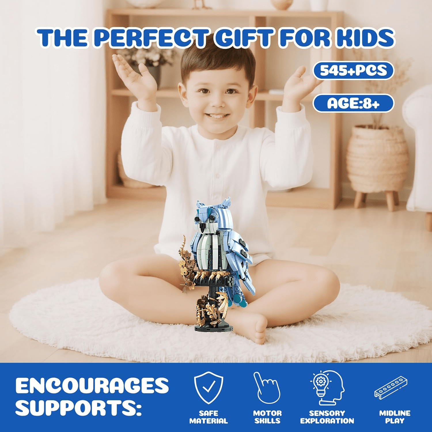 Remocguys Creative Owl Desk Lamp Building Set 545Pcs Compatible with Lego Animal Bird Gift for Adults Boys Girls Home Decor