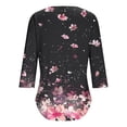 thumbnail image 5 of HAPIMO Women' Plus Size Elegant Pleated Blouses Crew Neck Tees Summer Tops for Women Flower Print Tops Casual Loose Flowy Fashion Clothes Dressy Tunic Multicolor XXL, 5 of 9