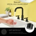 thumbnail image 6 of Boyel Living 8 in. Widespread 2-Handle Mid-Arc Bathroom Faucet with Valve and cUPC Water Supply Lines in Matte Black, 6 of 10