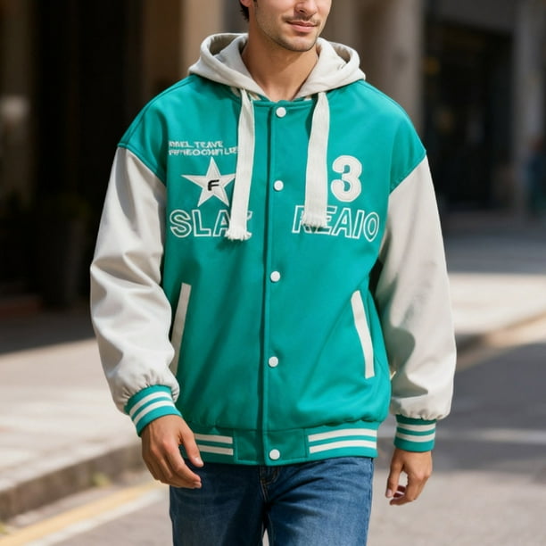 WILLBEST Sudaderas para Hombre, Chaqueta con Capucha De Manga Larga y Cuello De Solapa, Estilo Informal Deportivo con Bloques De Color De Otoño para Hombre Chica
