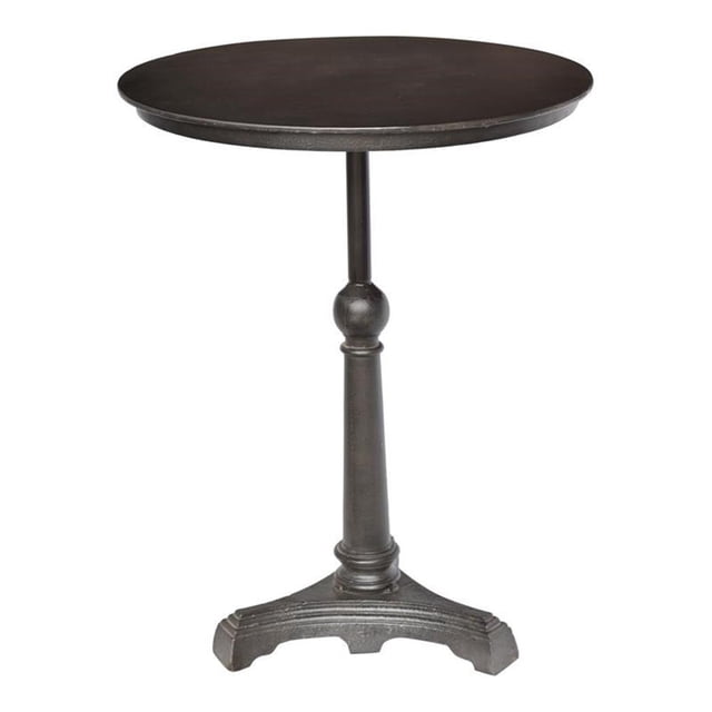 Pemberly Row 24" Mid-Century Iron Metal Bistro Table in Gray