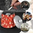 thumbnail image 4 of Yayeee Ashtray with Lid for Cigarette Smokeless Stainless Steel Home Ash Holder, Red Christmas Ornaments Pattern, 4 of 7
