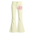 thumbnail image 4 of LRen Big Girls Yoga Pants Flare Leg Cancer Awareness Month Print Dressy Pants Casual Uniform Bottoms with Pockets Flare Leg Casual Trousers for Kids Age 9-10 Years, 4 of 6