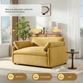 thumbnail image 3 of 50" Wide Chenille Accent Chair with Extra-Deep Seat,Oversized Chenille Single Sofa Chair with Pillows, Modern Upholstered Lounge Chair for Living Room, Bedroom, Apartment, 3 of 8