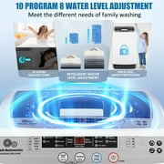 Adnoom Portable Washing Machine, 15.6lbs Fully Automatic Compact Washer, 10 Programs/8 Water Leve Washer and Dryer Combo with Dump Pump, Compact Laundry for Apartment, Dorm