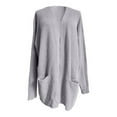 thumbnail image 3 of DuoJiaJ Autumn Winter Women's Loose Long Knit Cardigan With Pockets Cozy Sweater Outerwear For Women Sweaters For Women Clearance Gray XXXL, 3 of 3