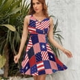 thumbnail image 7 of American Flag Painting Brush Style Sleeveless Dress Women Summer Evening Dresses Ladies Sundress, 7 of 7