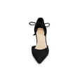 thumbnail image 6 of BLISSFUL STEP Women's High Block Heels Pointed Toe Ankle Strap Dress Shoes​ Black-faux Suede 8.5, 6 of 8