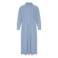 thumbnail image 2 of Muslim Clothes for Men Clearance Muslim Robe Long Sleeve Nightshirt Button Muslim Kaftan Thobe Muslims Dresses with Pockets Ethnic Thobe Lounge Jubba Sarong Long Gown, 2 of 5