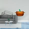thumbnail image 2 of CoudarTitie Glass Pumpkin Candy Dish Lid Shaped Bowl Cookie Jar Orange Serving, 2 of 8