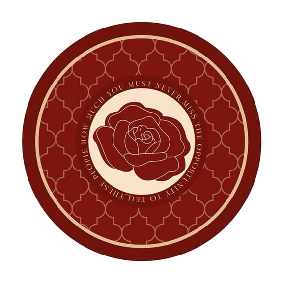 Cinvoph Rose Round Placemat Dcorative Non Slip Table Mat Kitchen Countertop Protector Heat Resistance Dinning Room Kitchen Accessories 12"