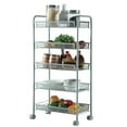 thumbnail image 3 of UBesGoo 5-Tier Wire Mental Mesh Shelves, Cozzine Utility Rolling Cart Trolley, 3 of 8