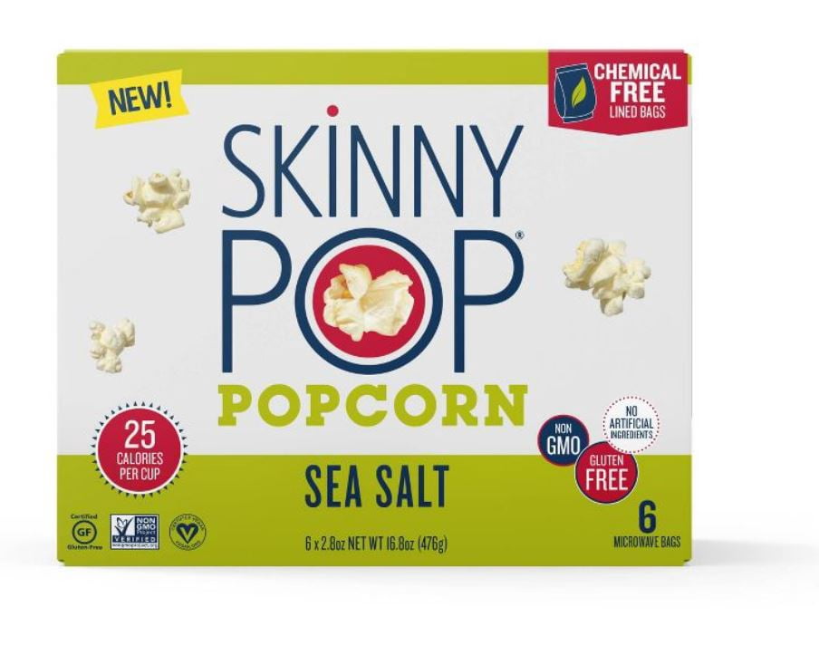 SKINNY POP Sea Salt Microwave Popcorn, 16.8 Ounce Pack Of 2