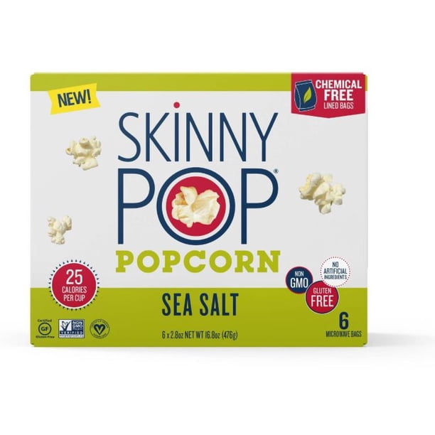SKINNY POP Sea Salt Microwave Popcorn, 16.8 Ounce Pack Of 2