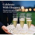 thumbnail image 5 of Set of 200 Plastic Champagne Flutes - Clear Champagne Glasses for Parties, Weddings, Events - 4.5 oz Disposable Drinkware - Elegant Stemware for Toasts Cocktails Mimosas, 5 of 5