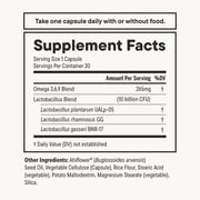 Daily Nouri Weight Support Probiotic & Vegan Ahiflower Oil Omega Capsules, Unisex, 30-Day Supply