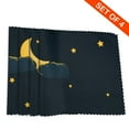 thumbnail image 2 of DouZhe Polyester Set de 4 Napperons, Étoiles de Lune Nuages Thème Motif Résistant à la Chaleur Place Mats pour Table à Manger, 12 x 18 Po, 2 of 6
