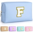 thumbnail image 1 of Bolsa de maquillaje TOPEAST Preppy de piel sintética impermeable (azul cielo), 1 of 7