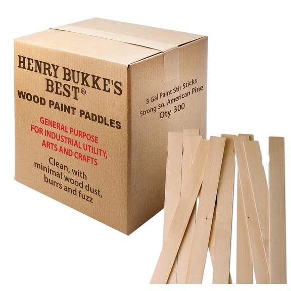 Henry Bukke’s Best® 21 in. x 1.5 in. Industrial Paint Stir Sticks, 300 Ct – South American Pine for 5‑Gallon Mixing