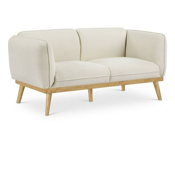 Meridian Furniture Nolita Cream Boucle Fabric Loveseat