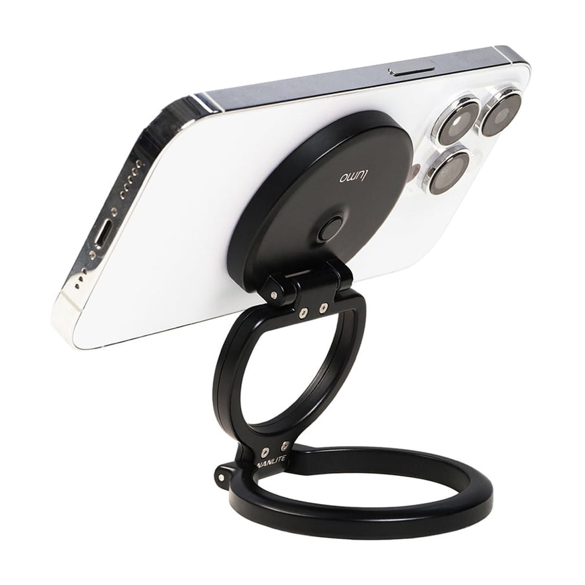 Nanlite Lumo Bi-Color LED Ring Light with Stand for Smartphone, Polar Black