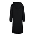 thumbnail image 6 of PNTUTB Fall Winter Women's Longline Coat Hooded Full Zip Outwear Soild Color Casual Loose Comfortable Trendy Coats with Pockets, 6 of 7