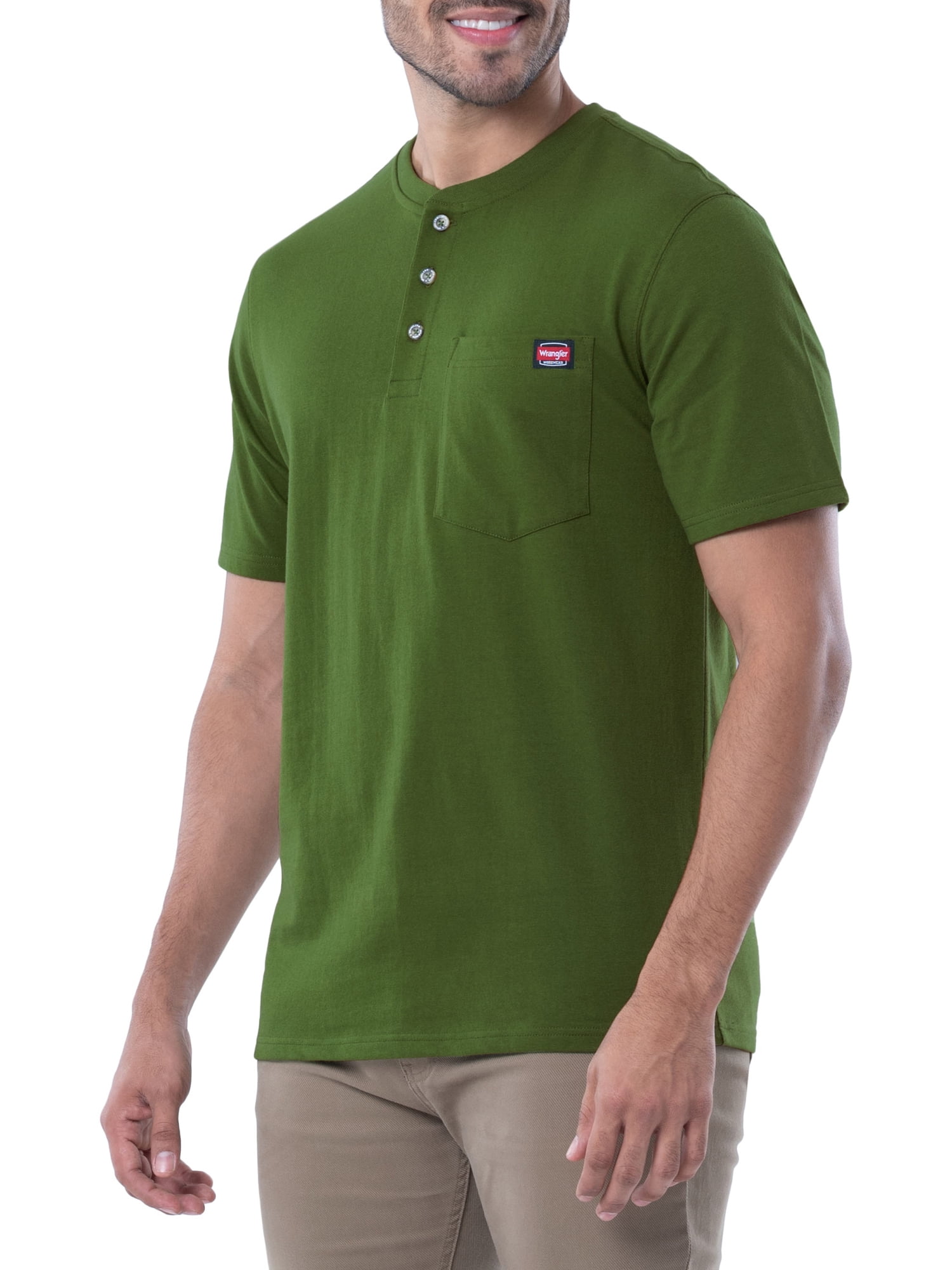 Wrangler Workwear Men's Short Sleeve Pocket Henley Tee