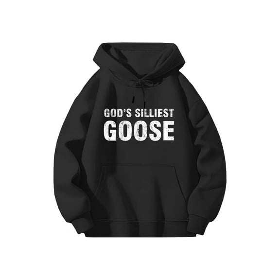 Lheaggik God's Silliest Goose Hoodie Funny Graphic Long Sleeve Streetwear Women Men Hooded Sweatshirt Funny Clothes S