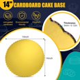 thumbnail image 3 of 50 Pcs 14 Inches Gold Cake Boards - Round Disposable Plate Bulk Sturdy Circle Cardboard Scalloped Base for Decorating, Displaying, New Year Birthday, Pizza Pie, 3 of 7